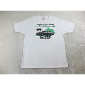 VINTAGE Impalapalooza Shirt Mens Extra Large White Car Chevy Impala SS 90s 02*